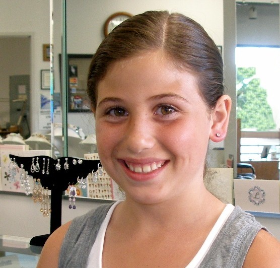 Kates ears pierced at Rothstein Jewelers in Beverly Hills